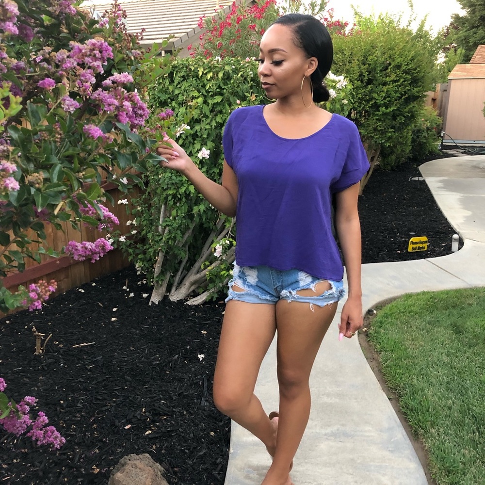 Purple silk top